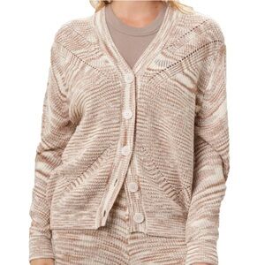 Spiritual Gangster Pink and Cream Knit Cardigan Set